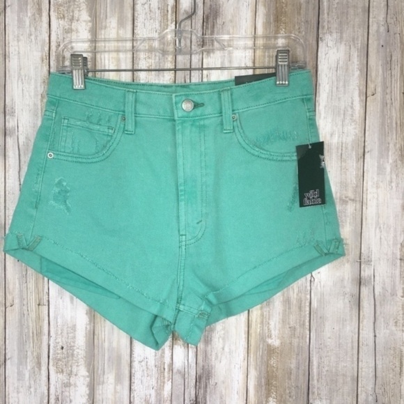 NWT Wild Fable Green High Rise Cheeky Shorts - Picture 1 of 4